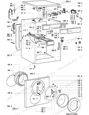 Схема №1 AWP 074 с изображением Обшивка для стиральной машины Whirlpool 481245319368