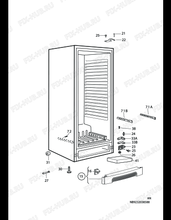 Взрыв-схема холодильника Electrolux ERE38400W - Схема узла C10 Cabinet
