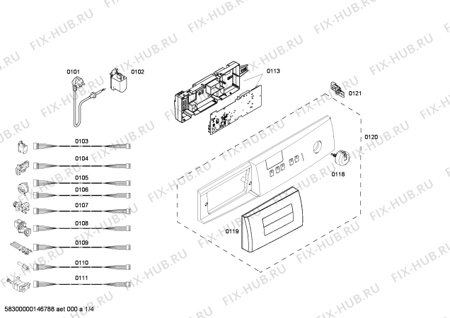 Схема №3 4TS860A с изображением Панель управления для стиралки Bosch 00449644
