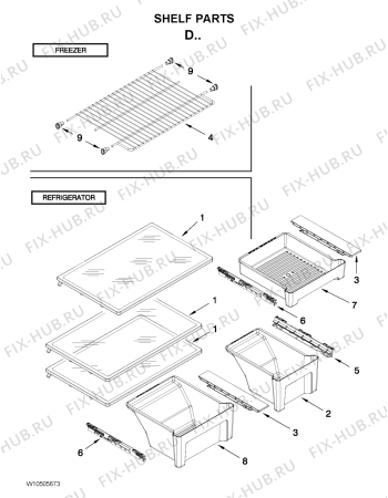 Схема №1 5VA9RXGFYW с изображением Дверца для холодильника Whirlpool 482000013645