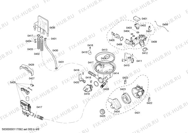 Схема №3 SL84A302UC hydroSensor с изображением Винт для посудомойки Siemens 00422805