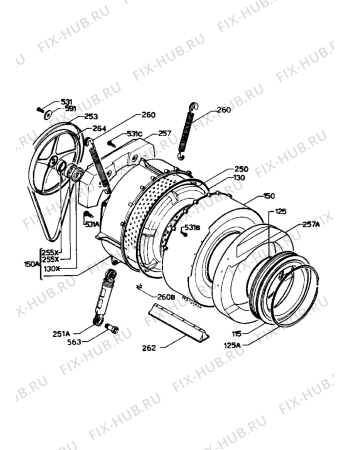 Взрыв-схема стиральной машины Zanussi ZF71.42 - Схема узла Tub and drum