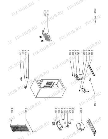 Схема №1 ART 783/G/WP с изображением Элемент корпуса для холодильника Whirlpool 481945299632