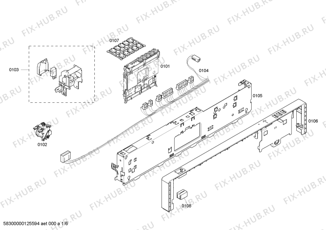 Схема №4 SHX33M06UC с изображением Панель управления для посудомойки Bosch 00665208
