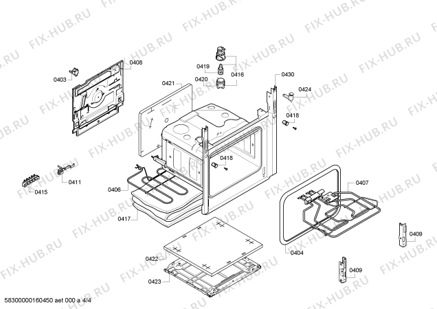 Схема №1 HCE422120S с изображением Инструкция по эксплуатации для электропечи Bosch 00728206