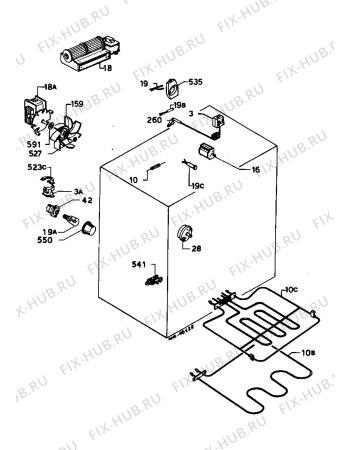 Взрыв-схема плиты (духовки) Zanussi BM34SB - Схема узла Electrical equipment