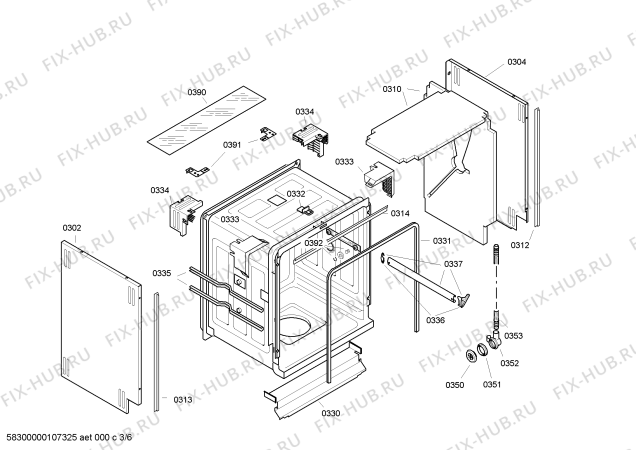 Взрыв-схема посудомоечной машины Bosch SGV67T03TC - Схема узла 03