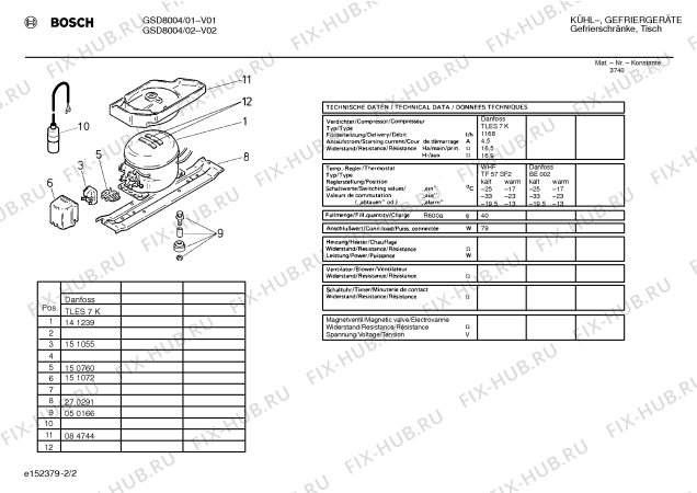 Взрыв-схема холодильника Bosch GSD8004 - Схема узла 02