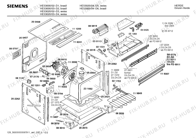 Схема №1 HE53000 с изображением Часовой механизм для плиты (духовки) Siemens 00057230