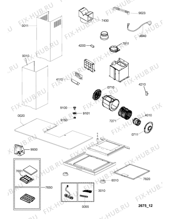 Схема №1 AKR 030 UK IX с изображением Спецнабор для электровытяжки Whirlpool 482000020200