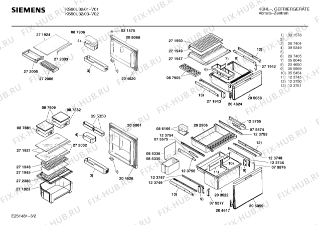 Схема №1 KS90U32 с изображением Дверь для холодильной камеры Siemens 00205061