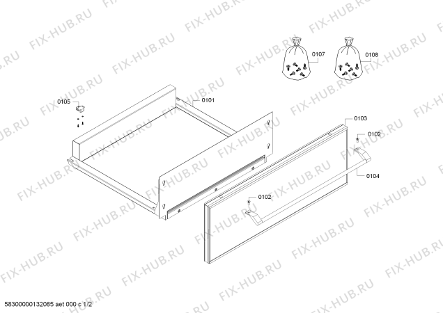 Схема №1 WS282110 с изображением Панель для духового шкафа Bosch 00683900