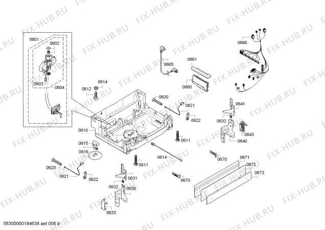 Взрыв-схема посудомоечной машины Bosch SMD65N64EU, SuperSilence - Схема узла 05