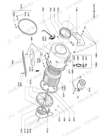 Схема №1 AWF 941 с изображением Винт для стиралки Whirlpool 481240478483