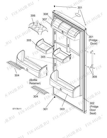 Схема №2 RLA84P (F034992) с изображением Дверка для холодильника Indesit C00219607