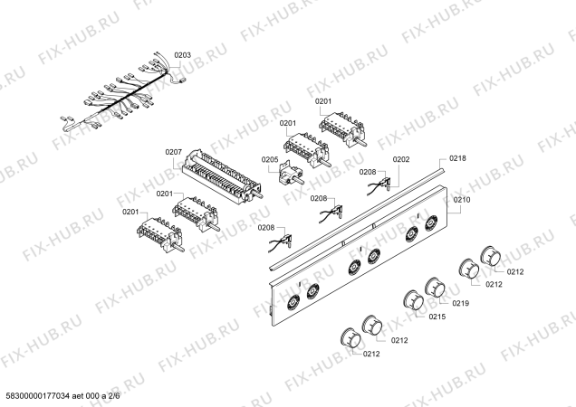 Взрыв-схема плиты (духовки) Bosch HSE420024 - Схема узла 02