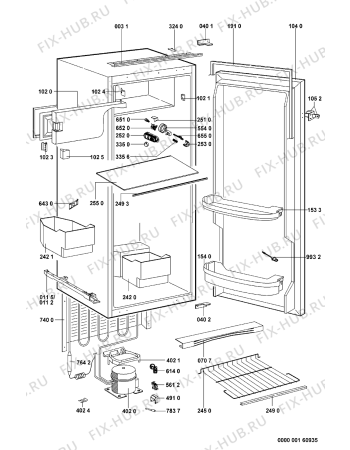 Схема №1 ARG 737/A/3 с изображением Шарнир для холодильной камеры Whirlpool 481231028374