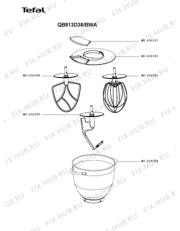 Схема №2 QA813D27/BWA с изображением Элемент корпуса для кухонного измельчителя Moulinex MS-651250