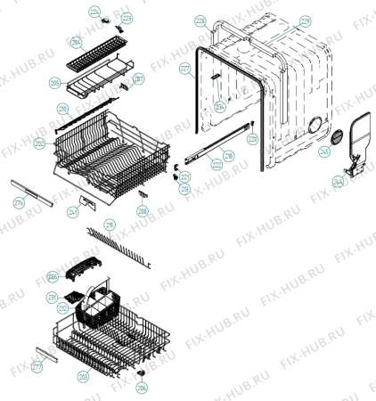 Схема №1 Sverigedisken -08   -SS Bi (900001048, DW20.1) с изображением Ящик (корзина) для посудомоечной машины Gorenje 440582