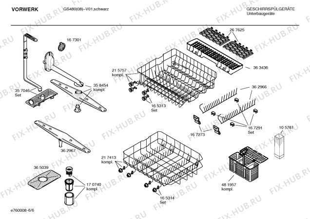Взрыв-схема посудомоечной машины Vorwerk GS480 sf6vwh2/08 - Схема узла 06