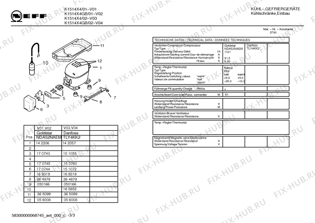 Схема №1 K1514X4GB с изображением Клапан для холодильной камеры Bosch 00439072