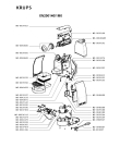 Схема №1 XN200140/1M0 с изображением Часть корпуса для электрокофемашины Krups MS-0048608