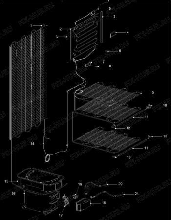 Взрыв-схема холодильника Electrolux ER8146B/GR - Схема узла Cooling system 017