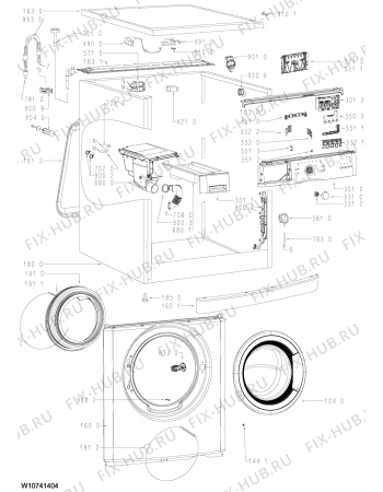 Схема №2 AWC 7100 A с изображением Обшивка для стиралки Whirlpool 481010764246