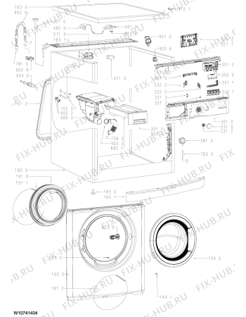 Схема №2 AWOD 4815 с изображением Модуль (плата) для стиральной машины Whirlpool 481010730479