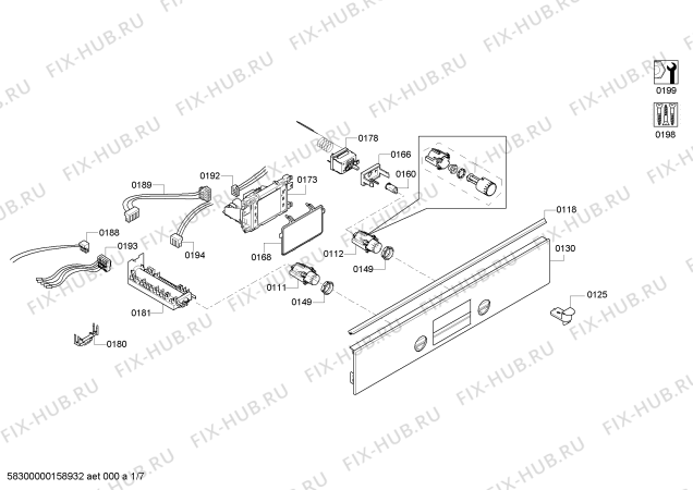 Схема №1 HCE778351W с изображением Кабель для плиты (духовки) Bosch 00624104