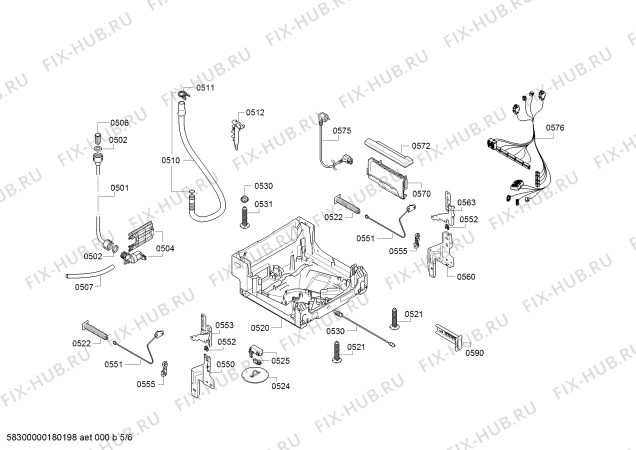 Схема №3 SPV40E00RU с изображением Передняя панель для посудомойки Bosch 00745330
