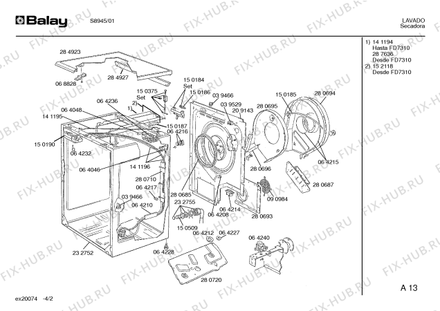 Схема №2 S8945 с изображением Терморегулятор для сушильной машины Bosch 00064239