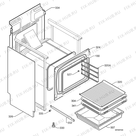 Взрыв-схема плиты (духовки) Electrolux EKE6720W - Схема узла Housing 001