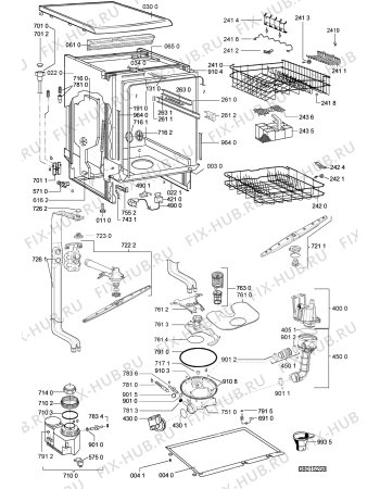 Схема №1 ADP 4427 WH с изображением Панель для электропосудомоечной машины Whirlpool 481245373659