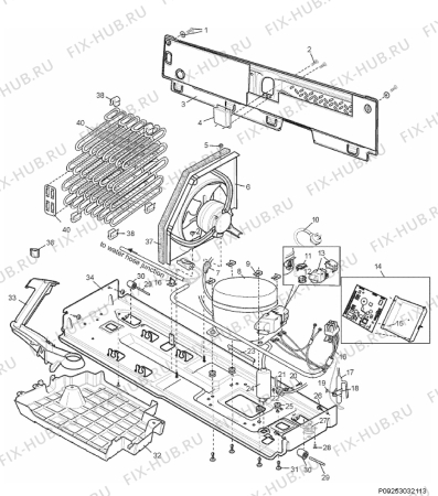 Взрыв-схема холодильника Electrolux ENL60800X - Схема узла Section 9