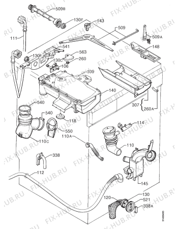 Взрыв-схема стиральной машины Electrolux EW1200I - Схема узла Hydraulic System 272