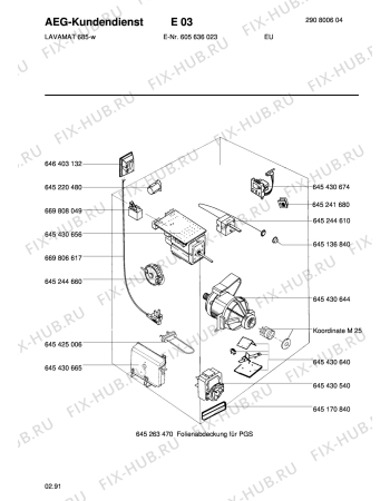 Взрыв-схема стиральной машины Aeg LAV685 W EU - Схема узла Electrical equipment