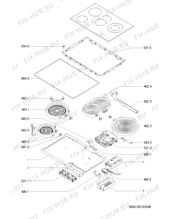 Схема №1 AKM 975/BA с изображением Модуль (плата управления) для электропечи Whirlpool 481221458352