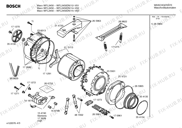 Схема №3 WFL2450DN с изображением Таблица программ для стиралки Bosch 00529145