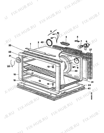 Взрыв-схема плиты (духовки) Electrolux EK6163/2 - Схема узла Oven equipment