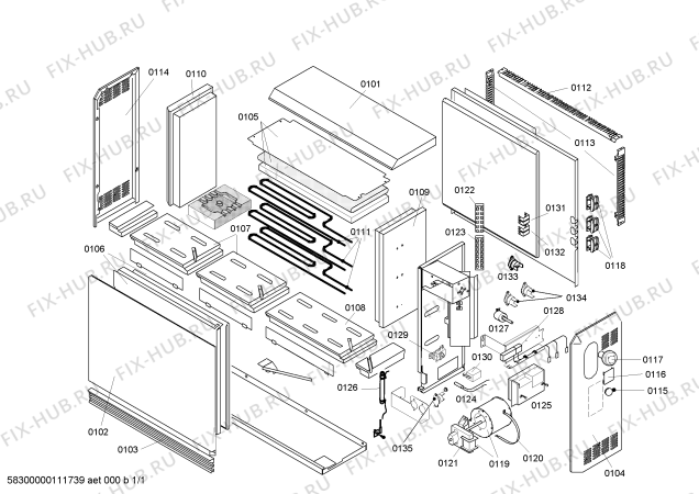 Схема №1 46/2568 VFDi60B с изображением Нагревательный элемент для стиралки Bosch 00234679