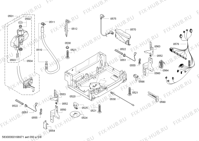 Взрыв-схема посудомоечной машины Bosch SMV69N20EU, Active Water ECO - Схема узла 05