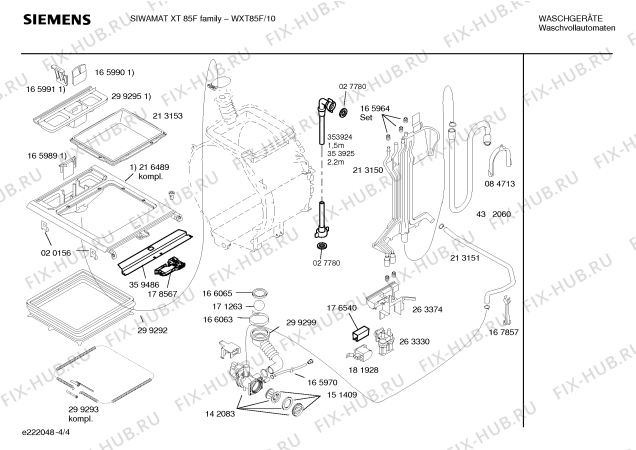 Схема №2 WXT85F XT85F Family с изображением Инструкция по эксплуатации для стиралки Siemens 00584338