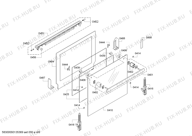 Взрыв-схема плиты (духовки) Bosch HBA36B650 - Схема узла 04