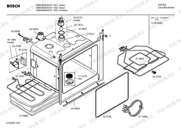 Взрыв-схема плиты (духовки) Bosch HBN360640 - Схема узла 03