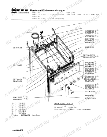 Взрыв-схема плиты (духовки) Neff 1724UF-2 - Схема узла 03