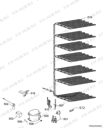 Взрыв-схема холодильника Electrolux EUE2620JHW - Схема узла Cooling system 017