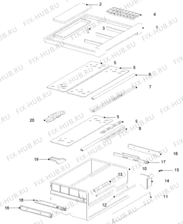 Взрыв-схема холодильника Zanussi ZFT43L - Схема узла Furniture