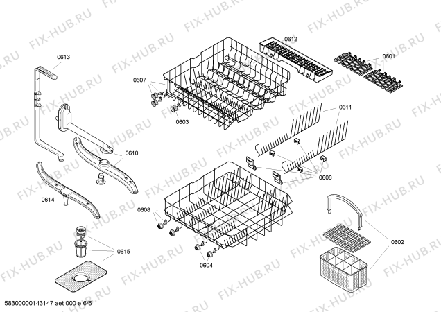 Взрыв-схема посудомоечной машины Bosch SGU45N35EU - Схема узла 06