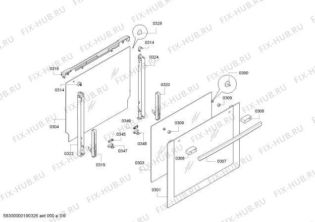 Взрыв-схема плиты (духовки) Neff E14M22N5 Mega EM 1425 N - Схема узла 03